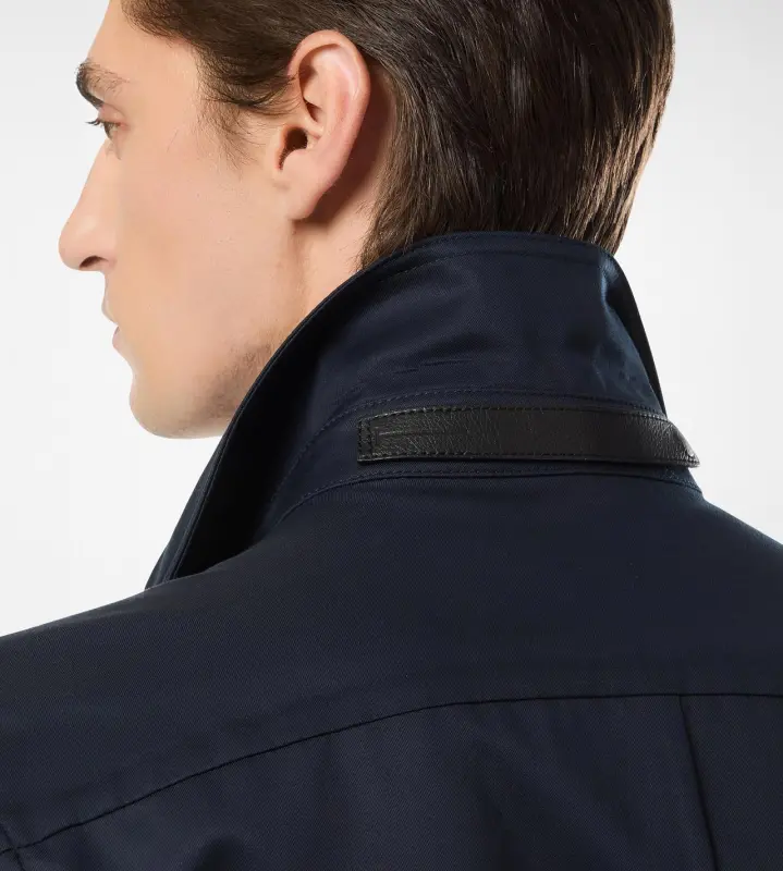 COTTON TWILL DOUBLE SPLITTABLE OVERSHIRT NAVY online